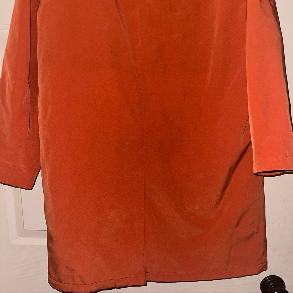 Esprit Terracotta Orange Y2K Outerwear Lined Trench Coat Jacket Retro Sz Medium - Picture 9 of 13